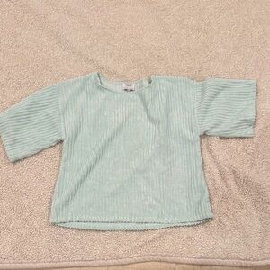 Mint Green Ribbed Short Sleeve Top